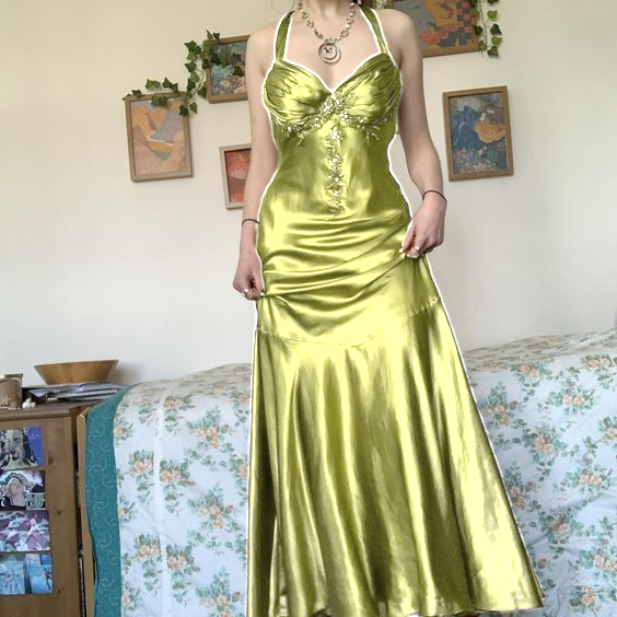 Halter A Line Satin Long Prom Dress Vintage Formal Party Dress      fg5843