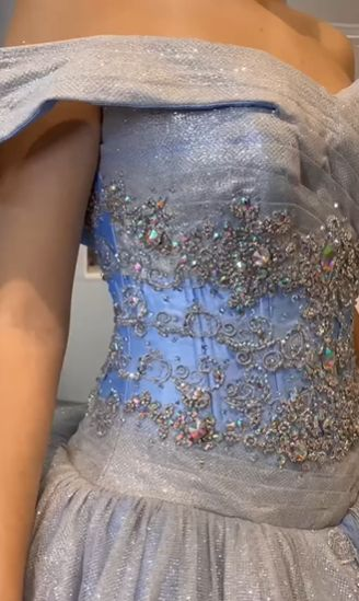 A Line Light Blue Off The Shoulder Quinceanera Dress Ball Gown      fg6547