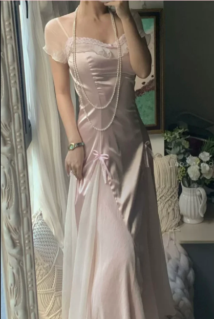 Babyrosa Vintage Abendkleider fg6691