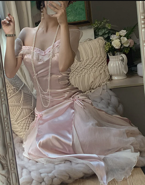 Babyrosa Vintage Abendkleider fg6691