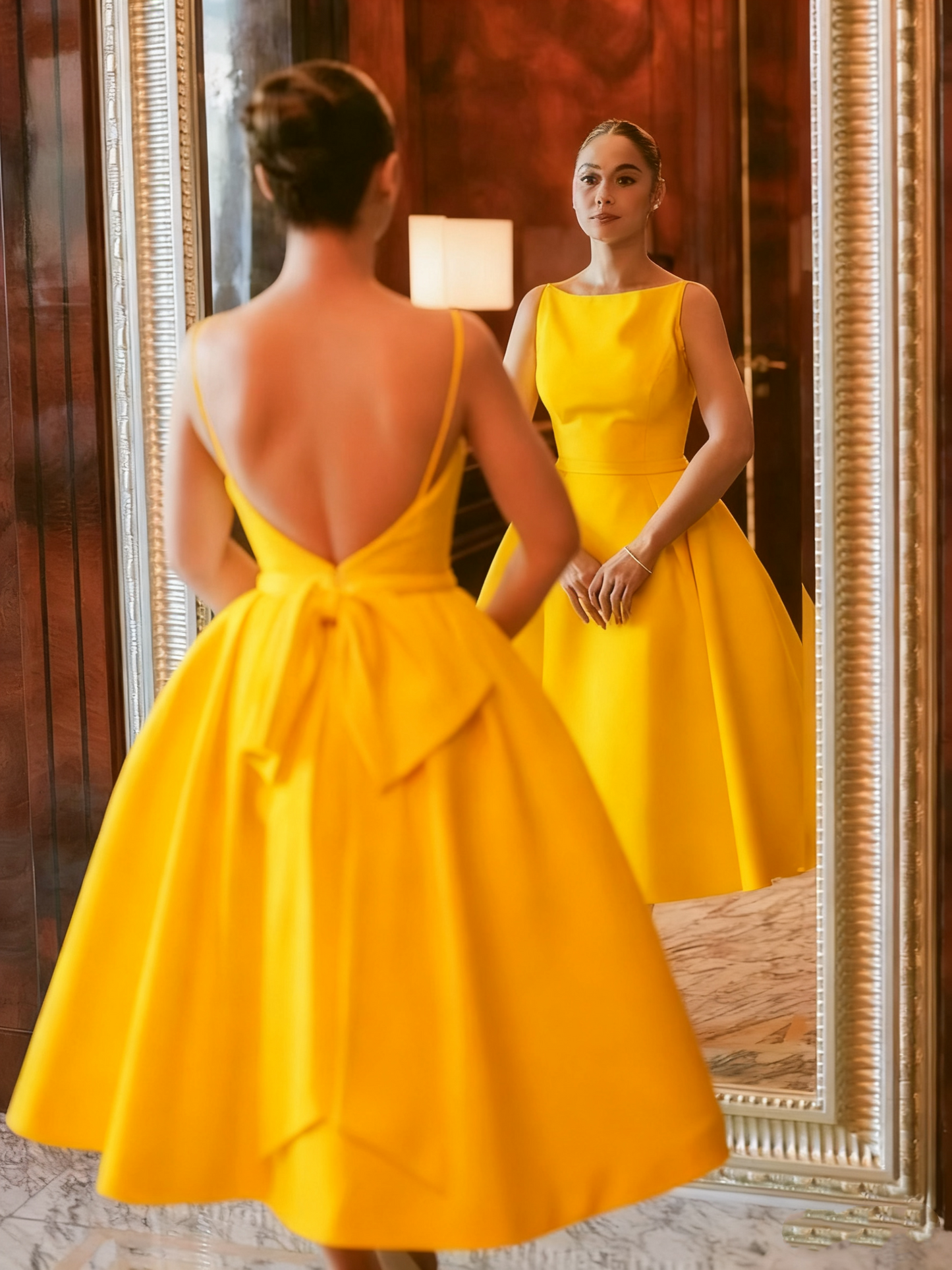 Robe de mariée blanche simple dos nu, robe de soirée fg7036