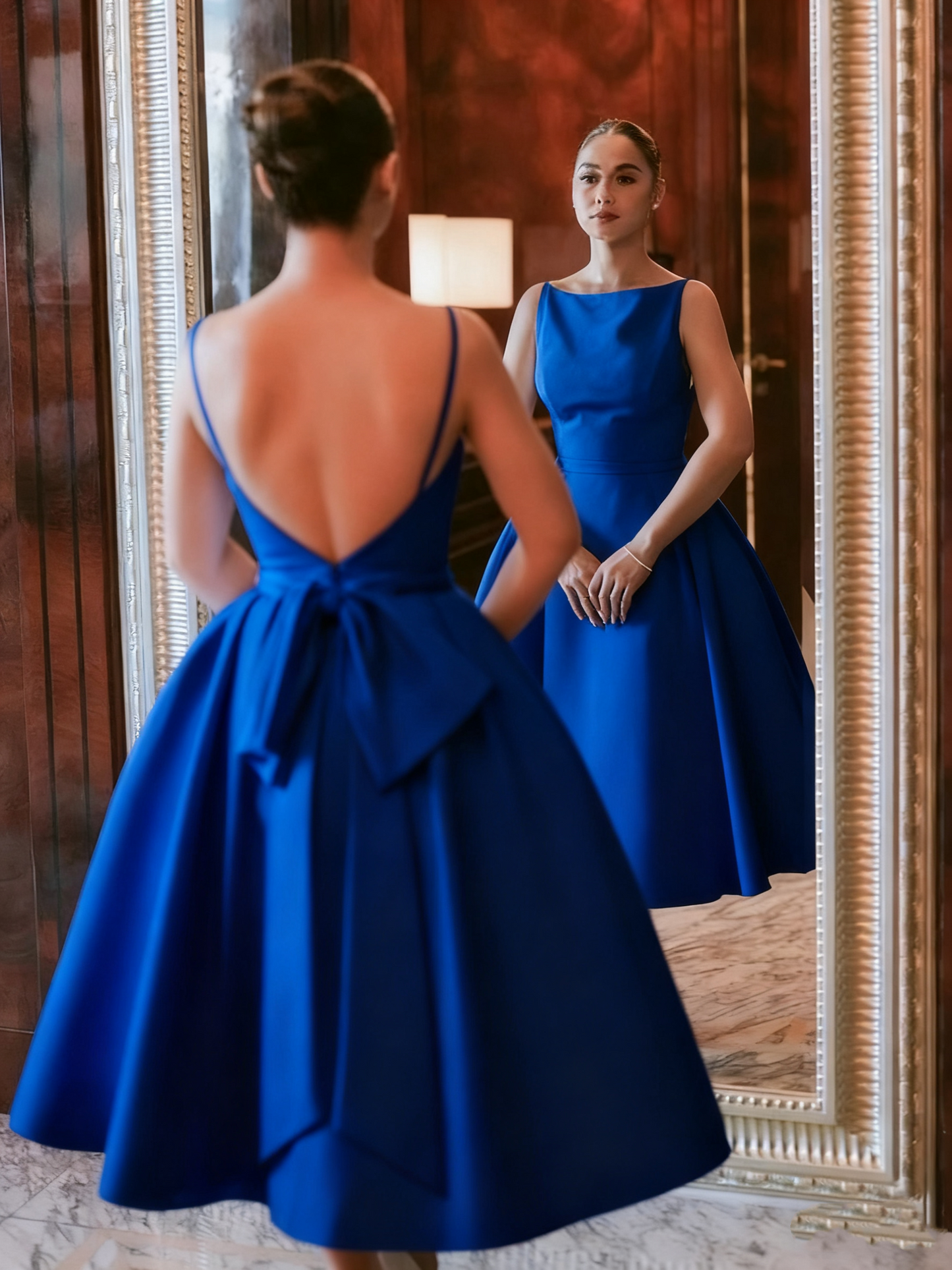 Robe de mariée blanche simple dos nu, robe de soirée fg7036