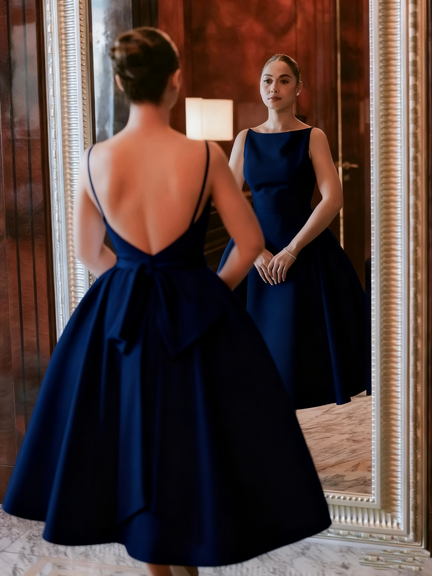 Robe de mariée blanche simple dos nu, robe de soirée fg7036