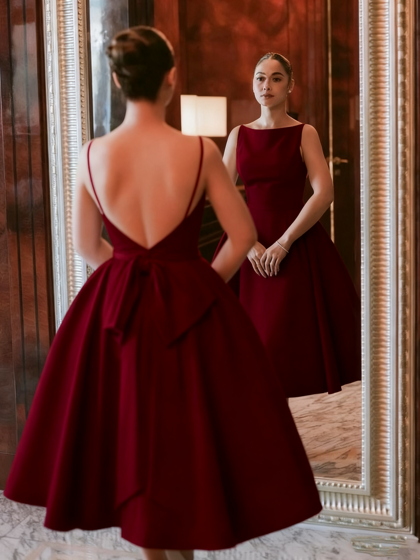 Robe de mariée blanche simple dos nu, robe de soirée fg7036