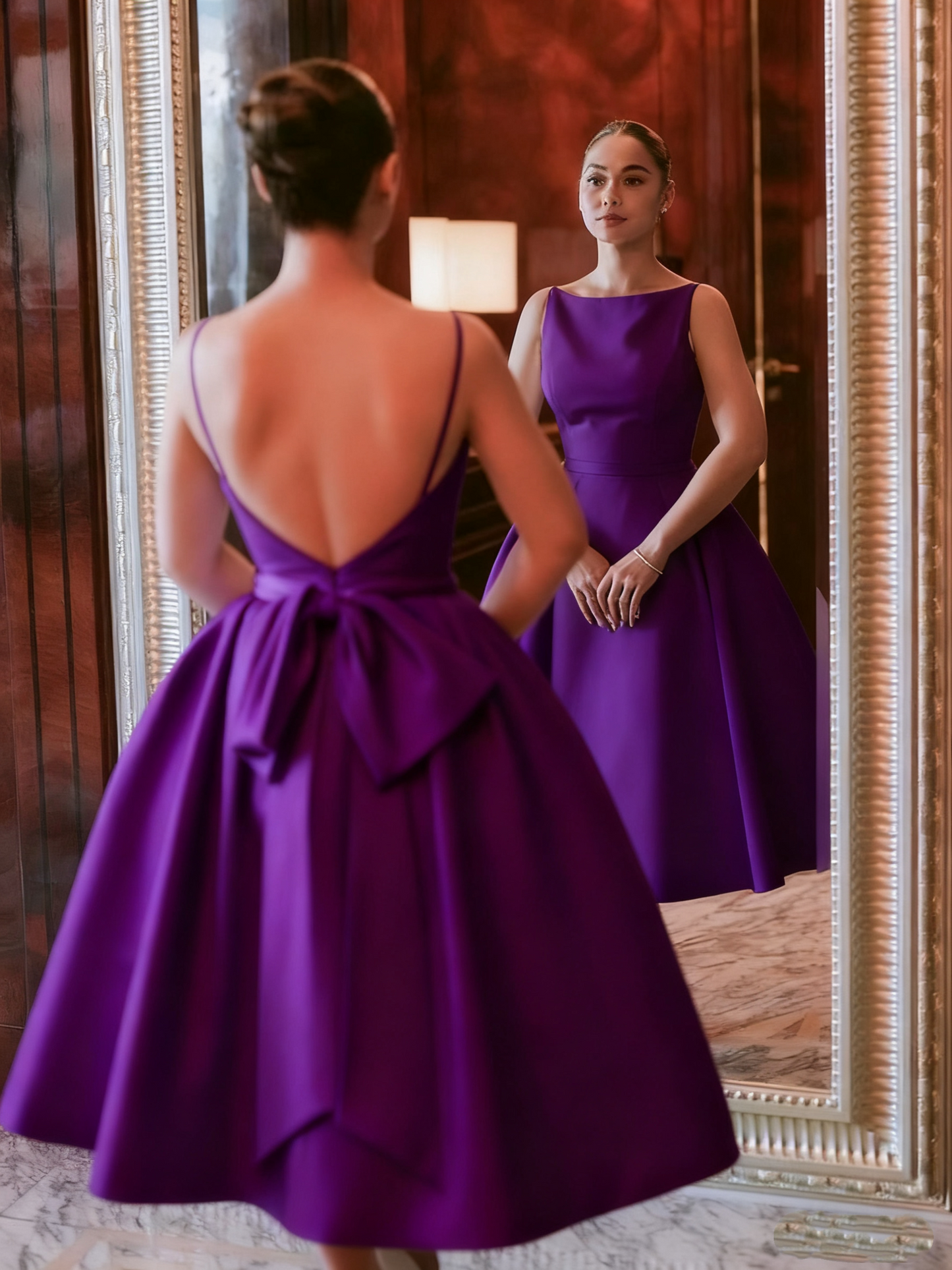 Robe de mariée blanche simple dos nu, robe de soirée fg7036