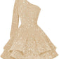 Pink Halter A-Line Sequins Short Party Dress Birthday Outfits     fg7116