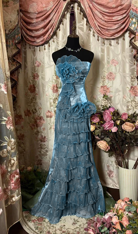 Green Strapless Long Prom Dress,Long Evening Gowns           fg7146