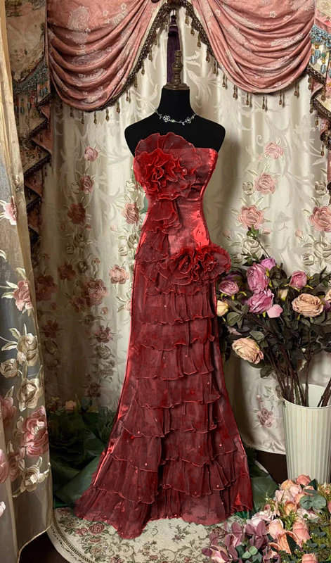 Green Strapless Long Prom Dress,Long Evening Gowns           fg7146