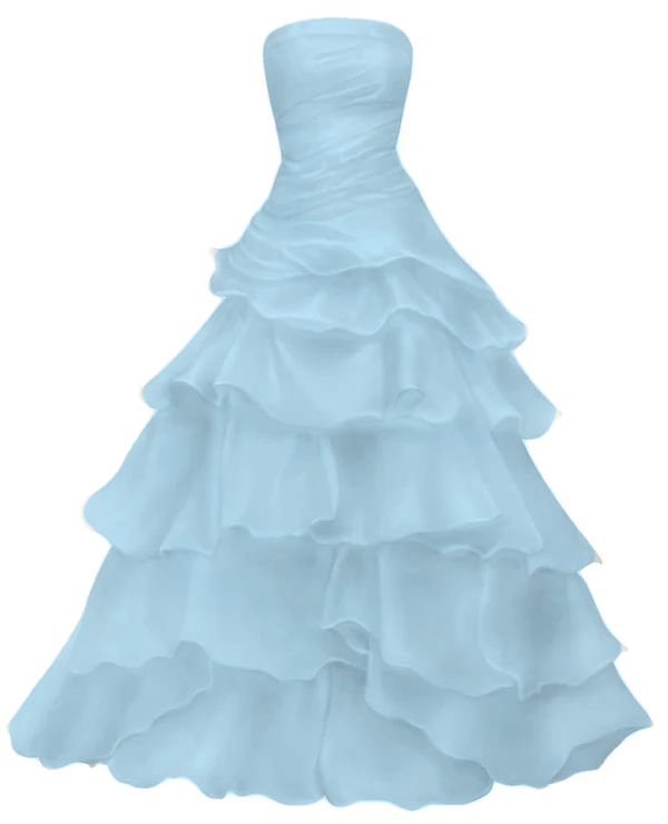 Strapless A Line Ruffle Long Prom Dress Layered Wedding Dress        fg7185