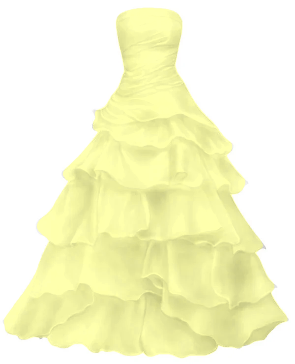Strapless A Line Ruffle Long Prom Dress Layered Wedding Dress        fg7185