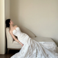 Robe de mariée élégante et luxueuse en dentelle pour femme, tenue de princesse sexy fendue sur le côté, fg7317
