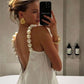 Robe de soirée blanche courte, robe de bal, robe d'anniversaire fg7427