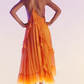 Sexy Orange Dress Long Evening Party Gowns   fg7448