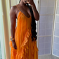 Sexy Orange Dress Long Evening Party Gowns   fg7448