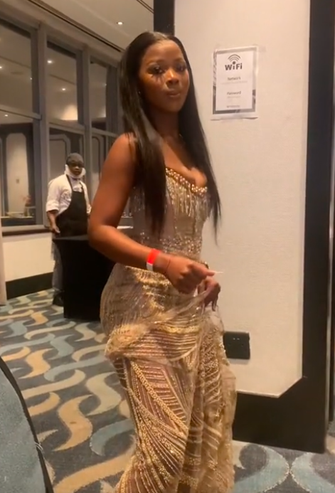 Sexy Gold Long Prom Dress Evening Party Dresses With Slit   fg7699