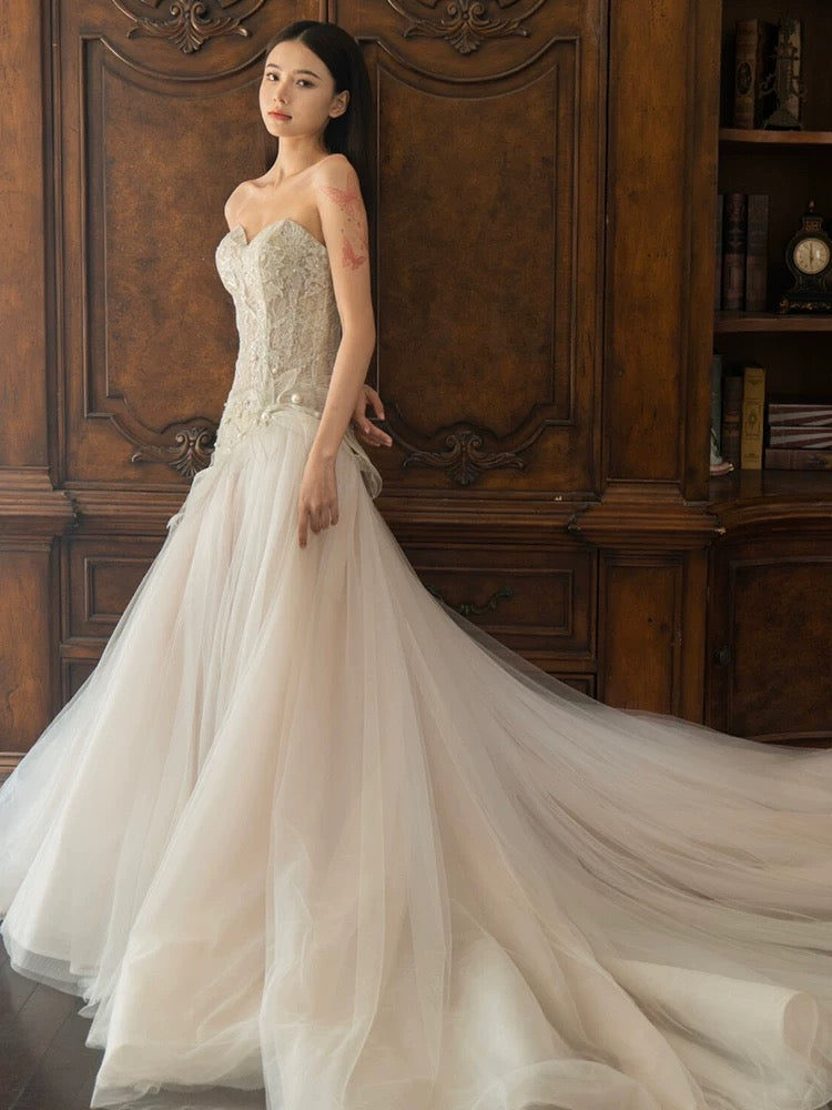 Sexy Meerjungfrau Langes Brautkleid Abend Party Kleider fg7702