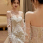 Sexy Meerjungfrau Langes Brautkleid Abend Party Kleider fg7702