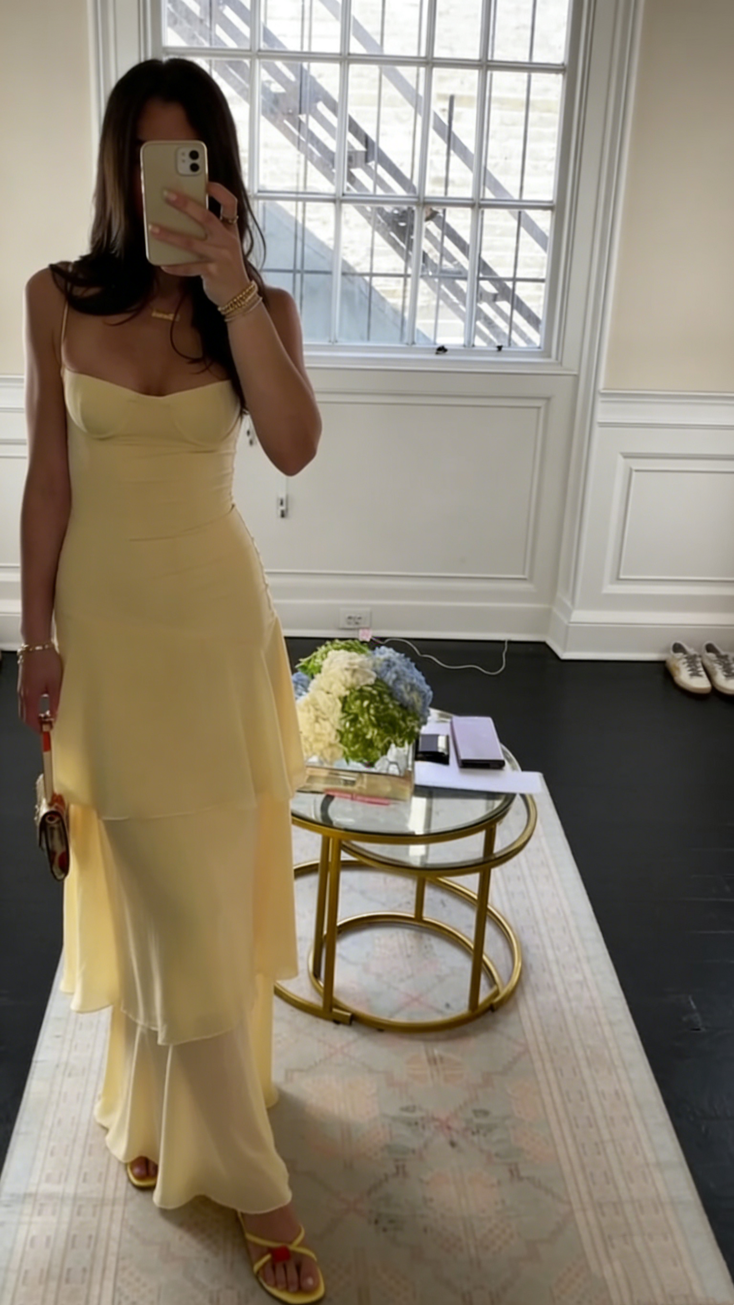 Yellow Fashion Long Prom Dress Evening Party Dresses  fg7739