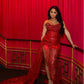 Red Sparkly Long Prom Dresses Formal Evening Dress With Split  fg7549