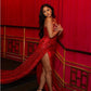 Red Sparkly Long Prom Dresses Formal Evening Dress With Split  fg7549