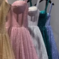 A Line Pink Spaghetti Straps Shinny Long Formal Dress Evening Party Dresses  fg7759