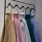 A Line Pink Spaghetti Straps Shinny Long Formal Dress Evening Party Dresses  fg7759