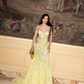 Gold Lace Spaghetti Straps Sexy Long Formal Dress Evening Party Dresses  fg7761
