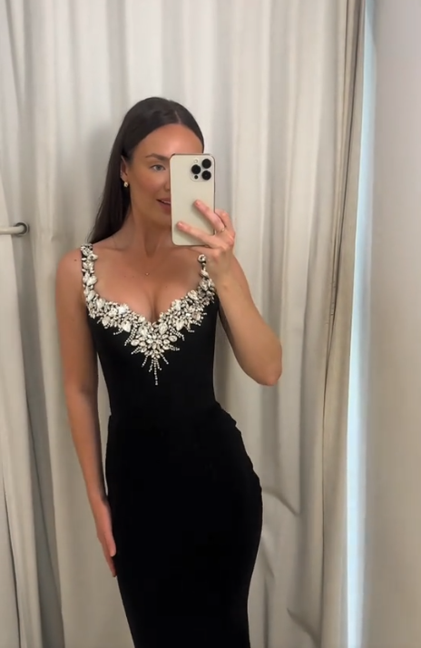 Robe de soirée longue noire style sirène sexy fg7763