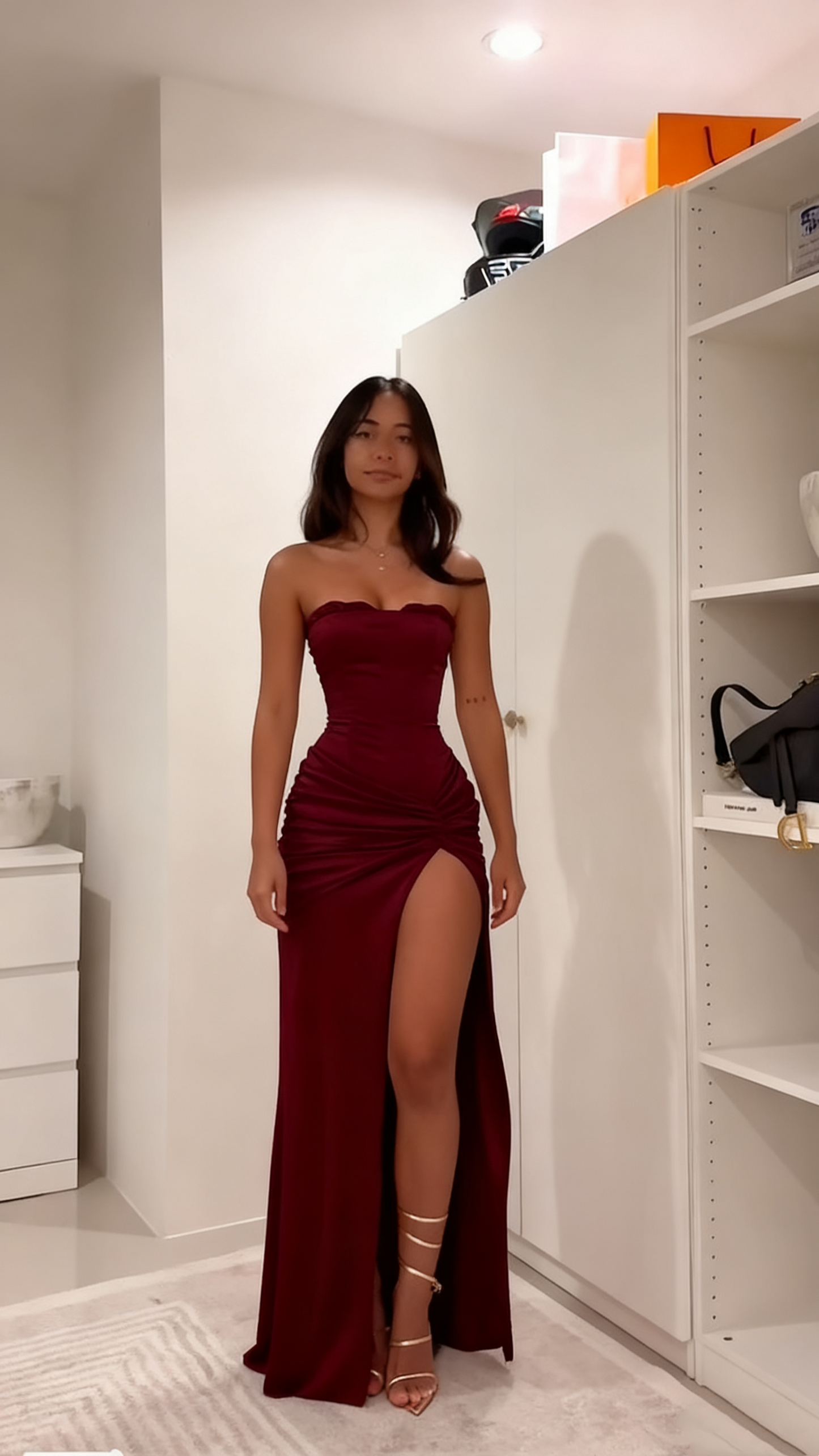 Trägerloses Abendkleid, langes Abendkleid, Partykleid fg7769