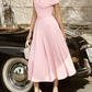 Robe de cocktail trapèze élégante, longueur thé, sans manches, col bénitier, en mousseline, robe de soirée, fg7773