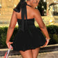 A Line Black Halter Birthday Outfit Short Evening Dress Cocktail Dresses Short Party Dress   fg7984