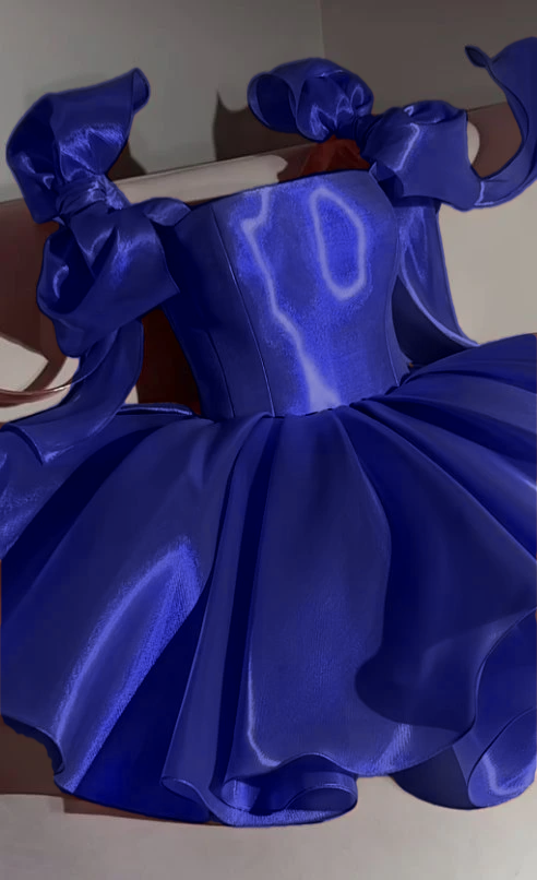 Pink Homecoming Dress with Bow Shoulder Ties A-line Short Party Gown    fg8044