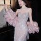 Shiny Tassel Luxurious Evening Dress Beaded Long Prom Dress Birthday Dress fg8254