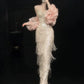 Shiny Tassel Luxurious Evening Dress Beaded Long Prom Dress Birthday Dress fg8254