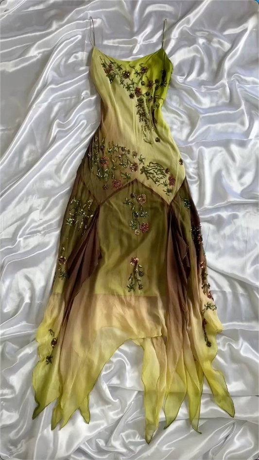 Beaded Vintage Long Prom Dress Retro Charming Evening Dress  fg8262