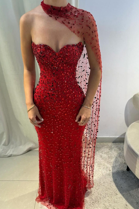 Robe de bal sirène bordeaux longue, perlée, tenue de soirée sexy et formelle, tenue d'anniversaire fg8322