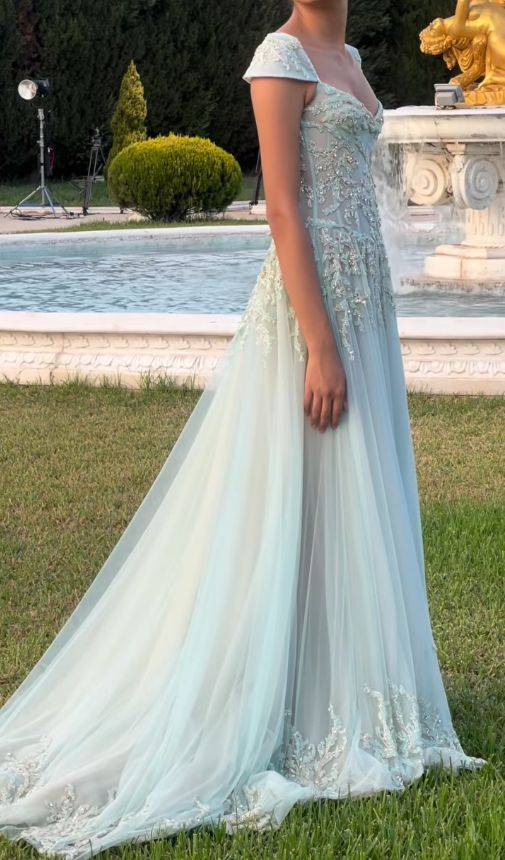 V Neck Tulle Beaded Prom Dress Classy Evening Dress Birthday Gown fg83 –  formalgowns