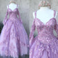 Robe de bal à manches longues, en dentelle, avec appliques et perles, épaules dénudées, corset au dos, robe de bal pour les 16 ans, fg4071