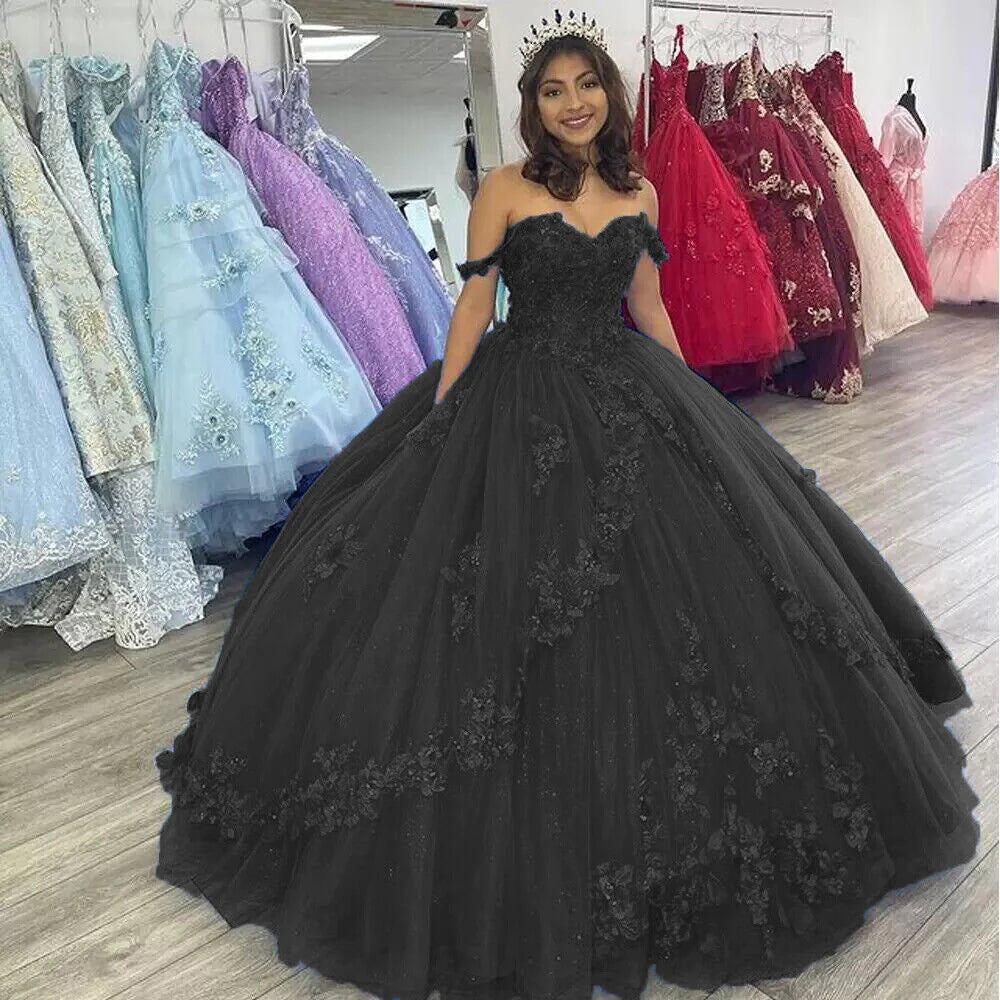 Off the Shoulder Flowers Beaded Purple Ball Gown Quinceanera Dresses       fg4350