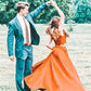 Orange Prom Dresses Two-pieces Evening Party Dress       fg4358