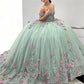 Robes de bal avec appliques de fleurs 3D, robes de concours junior, robe de bal pour 16 ans, fg4310