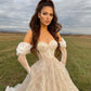 Stunning Lace Long Sleeves Wedding Dresses Off The Shoulder Sweetheart Neck A Line Bridal Gowns      fg4044