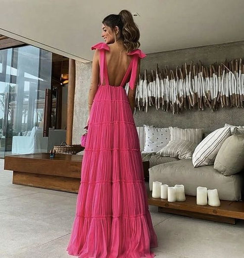 Pink Backless Prom Dress, Evening Dress fg2635 – formalgowns