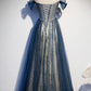 tulle long off shoulder Evening Dresses     fg3160