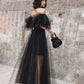 Black Tulle Long Prom Dress, Formal Dress Black Graduation Dresses      fg3228