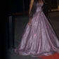 A-Line V-Neck Sparkle Long Prom Dress Formal Evening Dresses       fg3276