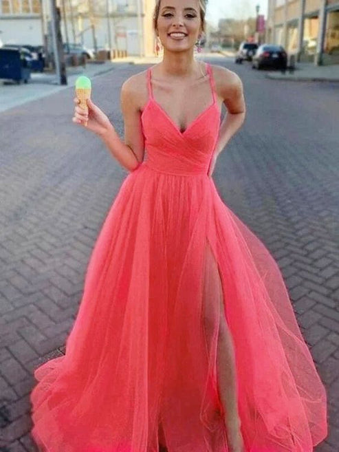 A-Line/Princess Scoop Sleeveless Ruched Formal Dresses main image 1