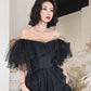 Black Tulle Long Prom Dress, Formal Dress Black Graduation Dresses      fg3228
