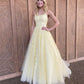 Yellow Lace Prom Dresses, Formal Ball Dress, Evening Dress, Dance Dresses, School Party Gown    fg3210