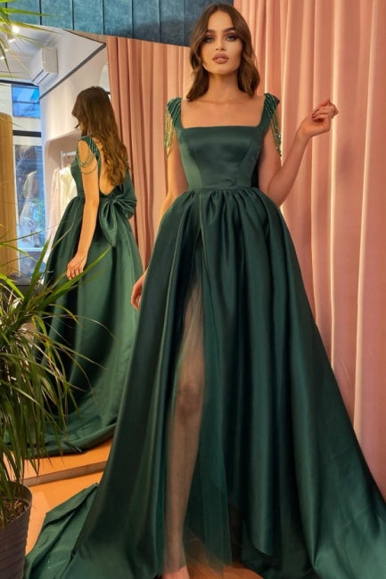Evening Dresses Long Dark Green | Cheap green prom dress     fg3206
